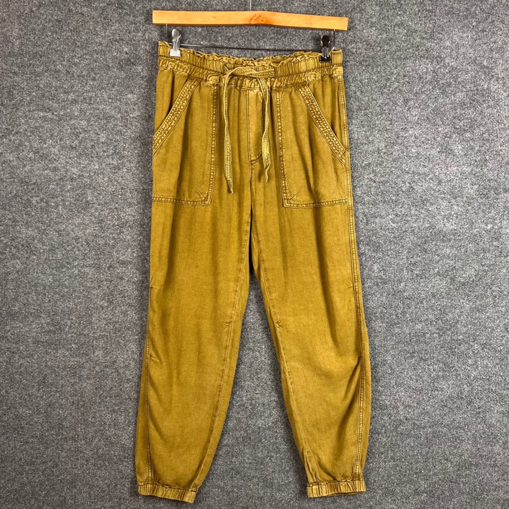 Anthropologie Jogger Pants Womens Small Gold Excellent Elastic Waist Drawstring